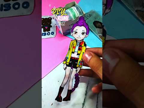 Rumi Puppet Doll✨| Handmade Art #kpopdemonhunters #netflix #art #doll #rumi #viral #shorts ❤️