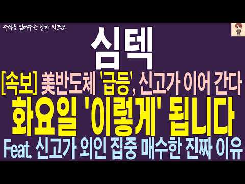 [심텍 주가전망] 美반도체 '급등' 신고가 이어 간다 ! 화요일 '이렇게' 됩니다 ! 신고가 외인 집중 매수한 진짜 이유 !