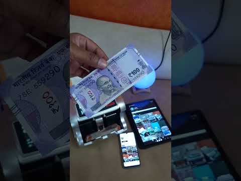 Counting Indian Currency 200 &amp; 100 Notes Using Automatic Machine at Home 💵📊 #shorts #money #inr #yt