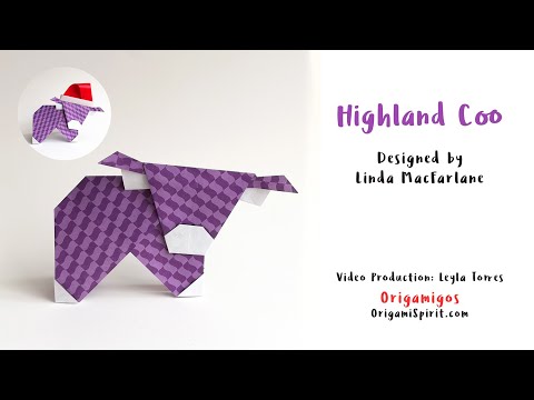 Cute Origami Cow • Highland Coo • Easy to Make!