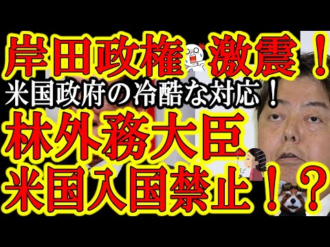 【林外務大臣 米国入国禁止か！？米国政府から辛辣なメッセージ！】『岸防衛大臣とは会談したいが、林外務大臣は必要ない！』親中政権と疑われる岸田政権のせいで日米同盟異常事態！岸田総理の日米首脳会談も全く決