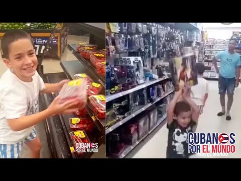Conmovedor video de niños cubanos recién llegados a EEUU al ver una tienda llena de juguetes