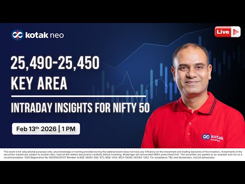 🔴 [Live] Intraday Insights for Nifty 50 | 25490 - 25450 Key Area I 13th Feb I Kotak Neo