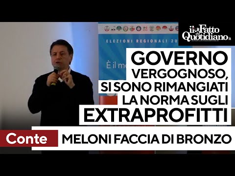 Conte: "Governo vergognoso. Aziende si arricchiscono e Meloni non fa nulla per i cittadini"