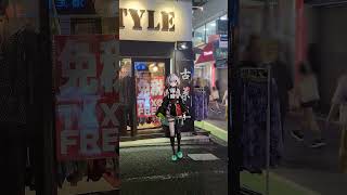 Bored AI girl in a Tokyo alleyway