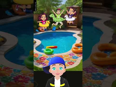 Saltos na Piscina com Boia de Unicórnio 🐘🦊🐷 Emilly Vick💗Ketlen💜Leozinho💡