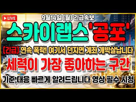 [<strong>스카이랩스</strong> 주가전망] 세력이 일부러 흔드는 구간! 이 가격대에서 털리면 진짜 끝장입니다!!