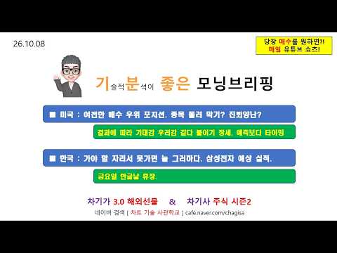 [모닝브리핑] 261008 여전한 <strong>매수</strong> 우위 포지션. 종목 돌려 막기? 진퇴양난? / <strong>한국</strong> 가야 할 자리서 못가면 늘 그러하다. 삼성전자 예상 실적.