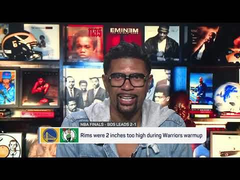 Jalen Rose reacts to the rims being 2 inches too high during pregame of Game 3 | Jalen & Jacoby video clip