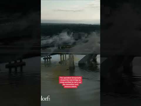 Controlled explosion brings down Iowa bridge