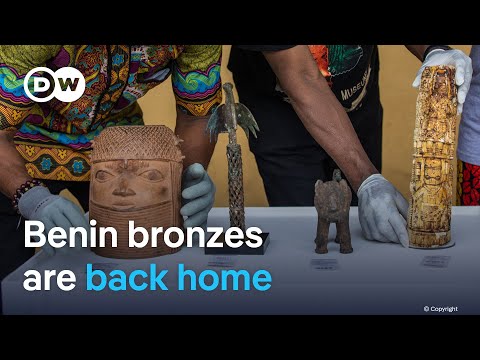 Ancient Benin bronzes get a welcome ceremony as they return to Nigeria | DW News