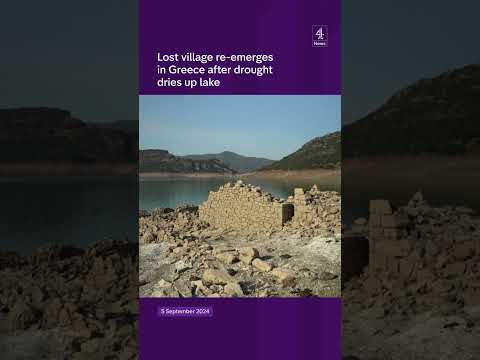 Lost village re-emerges in Greece after drought dries up lake