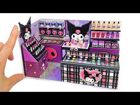 #how DIY Miniature Realistic KUROMI's Cosmetics store♥Making miniature KUROMI's Cosmetics store♥