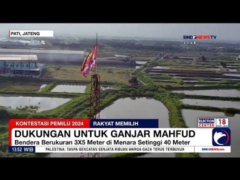 FT: Bendera Dukungan Ganjar-Mahfud Berukuran 3x5 Meter Berkibar di ...