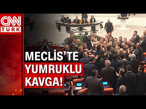 Bütçe görüşmelerinde AK Parti ile CHP arasında yumruklu kavga çıktı!