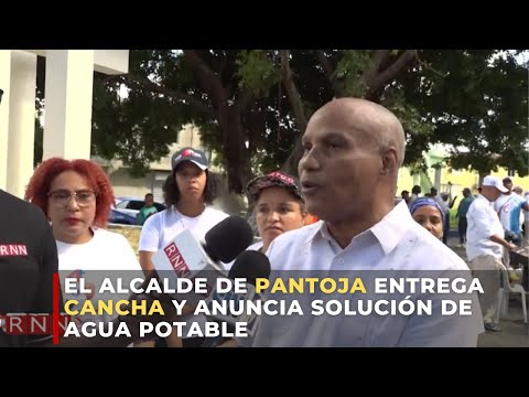 Alcalde de Pantoja entrega cancha y anuncia agua potable