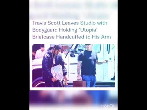 Travis Scott Leaves Studio with Bodyguard Holding 'Utopia' Briefcase Handcuffed to His Arm