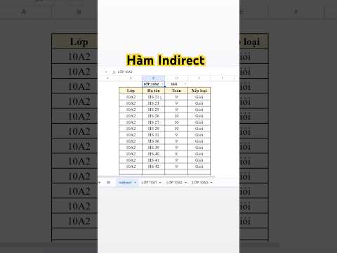 Hàm Indirect trong google sheets #excel #exceltips #googlesheets #indirect