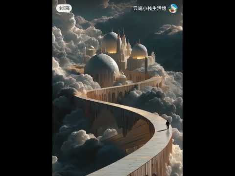 Spanning the sea of ​​clouds, we arrived at the temple illuminated by light.