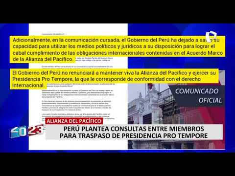 Alianza del Pacífico: Perú plantea consultas entre miembros para traspaso de Presidencia Pro Tempore