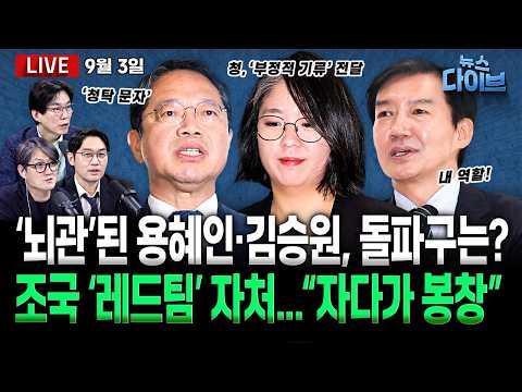 용혜인, 청문회까지 버틸 수 있을까?/김승원 “‘청탁 의혹’, 부정한 일 없다”/연일 쓴소리...조국 ‘레드팀’ 자처,왜?(고현준,박진영,이정주)[뉴스 다이브]