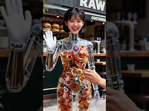 Bacon Jam Sauce Dispenser Robot, in Service #futuristic #robot #technology #humanoid #AI