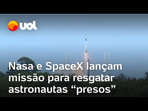 Nasa e SpaceX lançam missão de resgate de astronautas 'presos' no espaço; veja