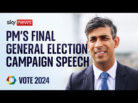 Watch live: PM Rishi Sunak's last general election campaign speech in Hampshire