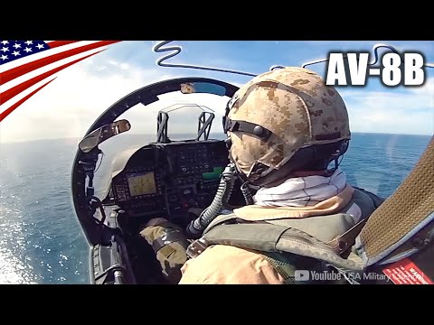COCKPIT VIEW - AV-8B Harrier II's Amazing Vertical Take-off & Landing