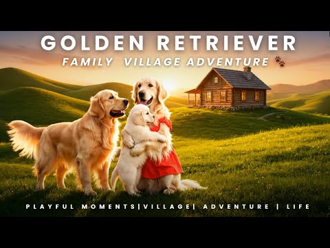 Golden Retriever Family Daily Village Life 🐾 Calm Adventure & Puppies Fun in Nature#dog