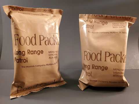1998 LRP Chicken Ala King & Lasagna MRE Review Long Range Patrol Ration Tasting Test