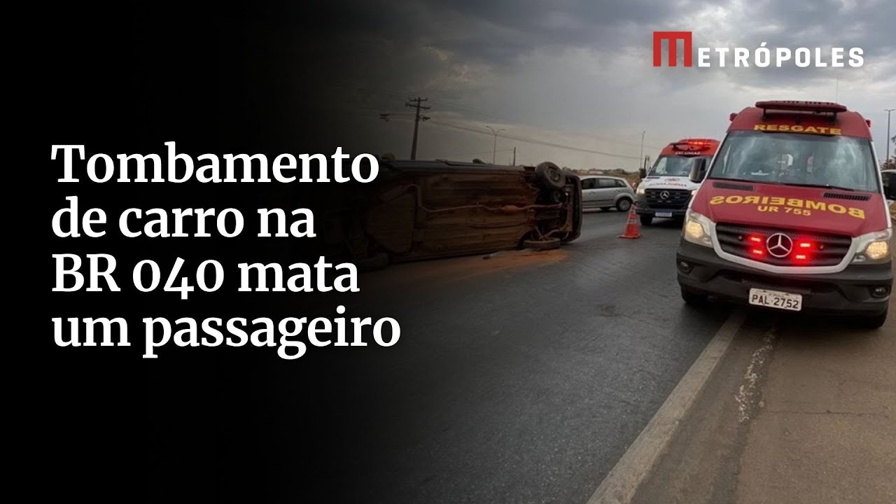 Tombamento de carro na BR 040 mata um passageiro