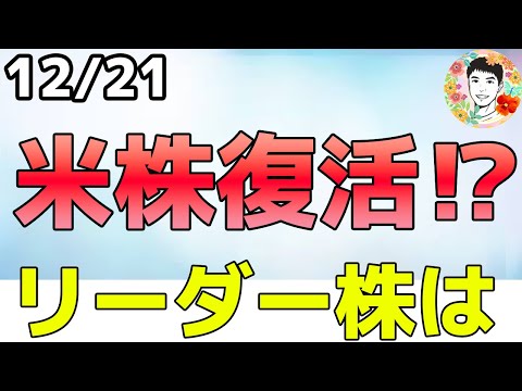 下落からいち早く戻したリーダー株は⁉【12/21 米国株ニュース】