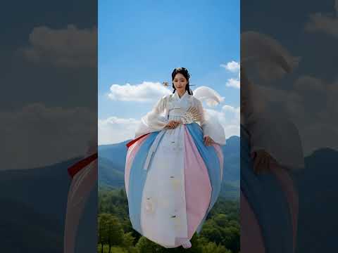 서서히 땅으로 착지하는 선녀 - 선녀와 나무꾼 #날개옷 #<strong>여자모델</strong> #선녀 #선녀와나무꾼 #나무꾼 #전래동화