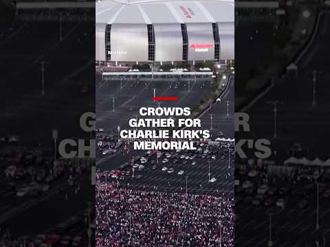 Mourners line up to attend Charlie Kirk's memorial
