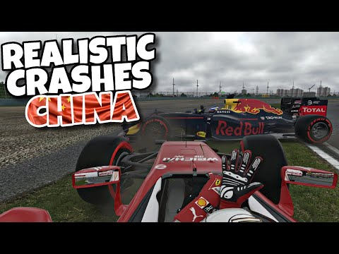 REALISTIC F1 CRASHES CHINESE GP!