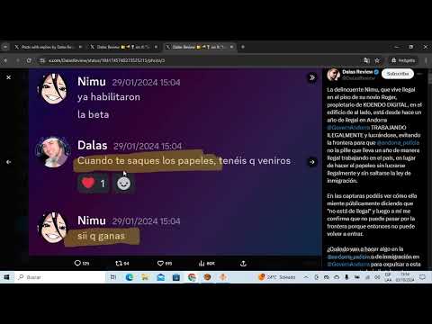 DALAS MUESTRA su CHAT PRIVADO con NIMU ADMITIENDO que NO TIENE PAPELES en ANDORRA y está de ILEGAL