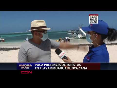 Poca presencia de turistas en playa Bibijagua de Punta Cana