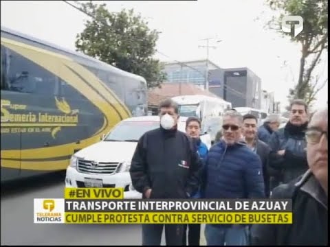 Transporte Interprovinvial de Azuay cumple protesta contra servicio de busetas