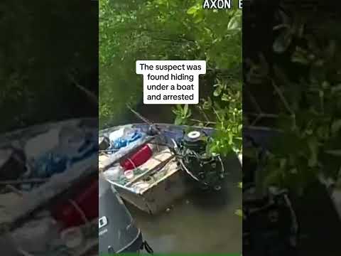 Suspect arrested after hiding from police under boat