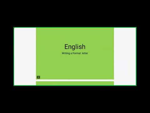 S.3 ENGLISH LESSON : WRITING A FORMAL LETTER