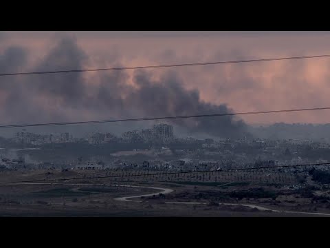 Large plumes of smoke over Gaza skyline in unrelenting Israel offensive