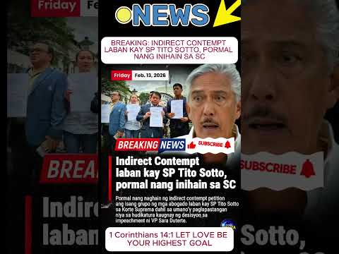 BREAKING: INDIRECT CONTEMPT LABAN KAY SP TITO SOTTO, PORMAL NANG INIHAIN SA SC