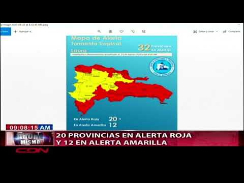 20 provincias en alerta roja y 12 en alerta amarilla