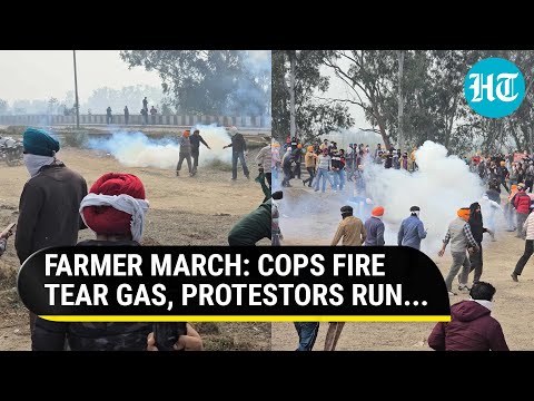 Farmer March: Haryana Police Use Tear Gas To Stop Protestors At Punjab Border | MSP Demand | Delhi
