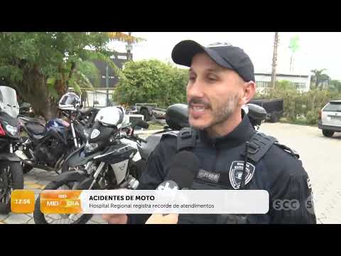 Hosp. de São José registra recorde de atendimentos por acidentes de moto | Trânsito | SCC Meio-Dia