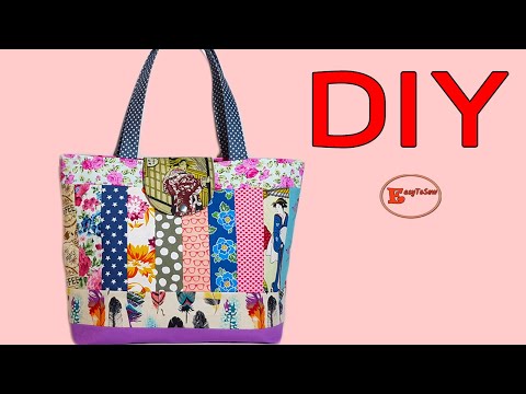 DIY PATCHWORK TOTE BAG TUTORIAL | SIMPLE PATCHWORK BAG MAKING