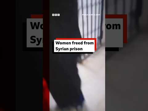 Moment women are freed from notorious Syrian prison. #Syria #BBCNews