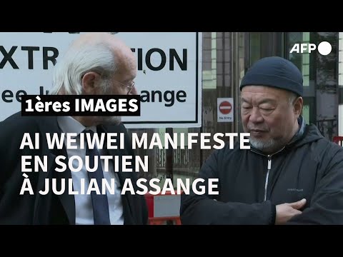 Londres: l'artiste Ai Weiwei manifeste en soutien à Julian Assange | AFP Images