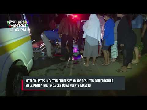 Encontronazo deja a dos motociclistas lesionados de gravedad en Las Jagüitas - Nicaragua